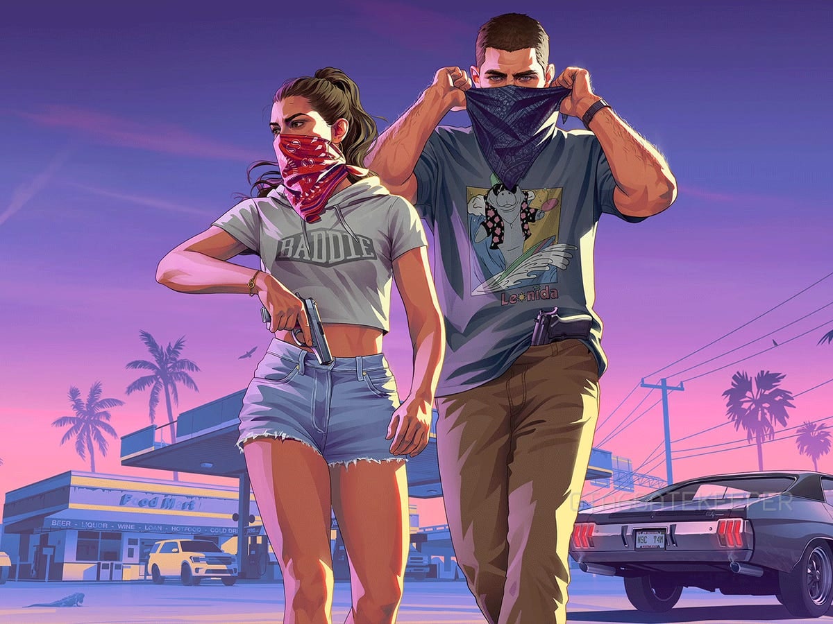 Vice City financial area in evening light